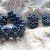 Parure completa i bracciale e orecchini azzurro