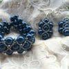 Parure completa i bracciale e orecchini azzurro
