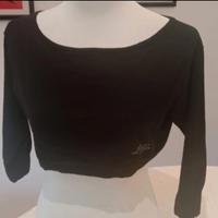 Liu Jo, Crop Top Nero Cotone e Cashmere, Tg. 42