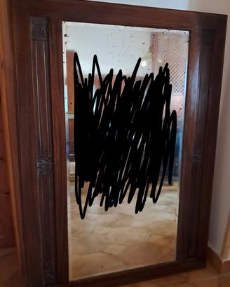 Specchiera d'epoca legno intagliato antico