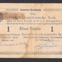 Banconota 1 rupia africa orientale tedesca 1916