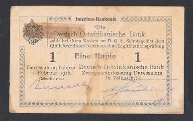 Banconota 1 rupia africa orientale tedesca 1916