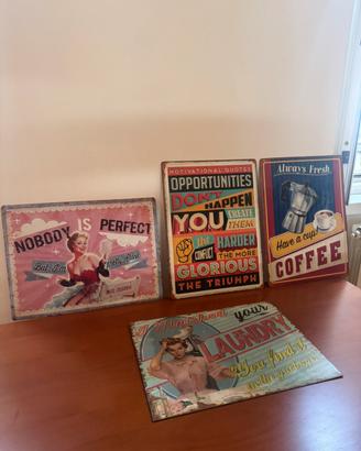 Set Targhe Metalliche Vintage
