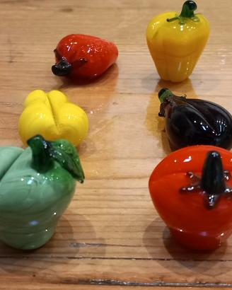 6 segna posto in vetro di murano