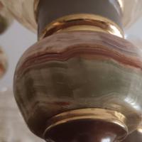 Lampadario in otone e pietra onice lavorata