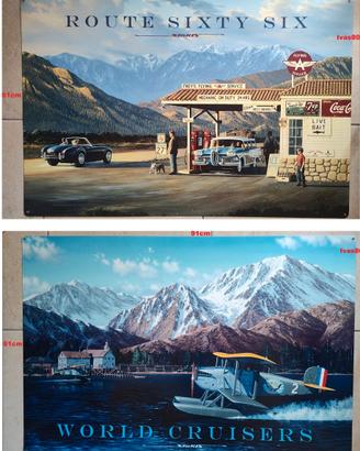 Quadri Americani in metallo, Diner, anni '50, Pub