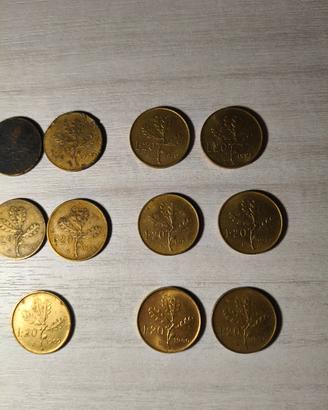 🪙 Lotto 10 monete da 20 Lire vari anni 🪙