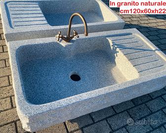 Lavello lavandino cucina in pietra granito 120cm 1