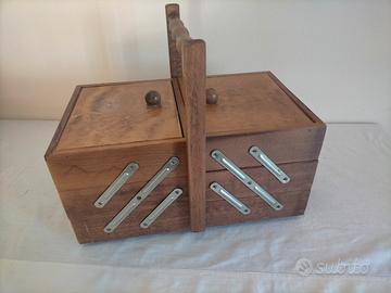 Scatola cestino da cucito a fisarmonica 