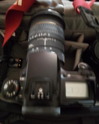 Canon EOS5,borsa,documenti,obiettivi,filtri,flash