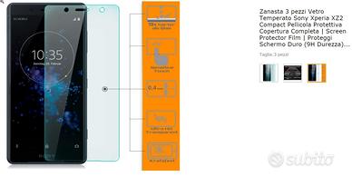 Pellicola Vetro Temperato Sony XZ2 Compact