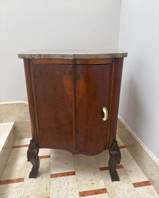Mobiletto d'Epoca Bombato con Top in Marmo