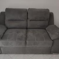 Divano 2 posti in Alcantara grigio 