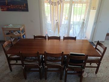 Tavolo in legno massello + 8 sedie