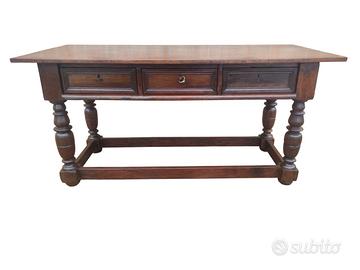 Tavolo a rocchetto barocco Emiliano in noce