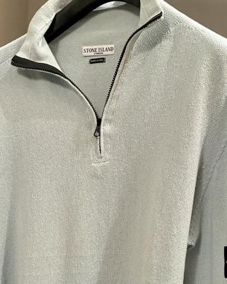 Stone Island Cotone 1/4 Zip XXL azzurro - NUOVO