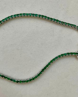 Tennis oro bianco 750% con smeraldi - NUOVO -