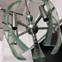 Lampadario vetro curvato anni 60
