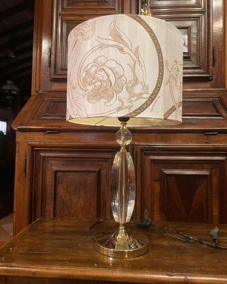 Lampada  in ottone e cristallo
