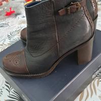 Tronchetti tacco donna pelle marrone blu 39 Igi&Co