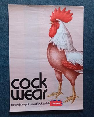 Manifesto pubblicitario Janton "Cock Wear" Anni 80
