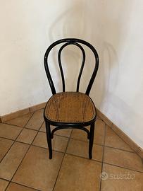 Sedia in legno curvato e paglia di Vienna