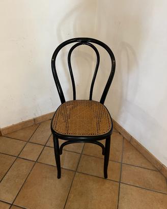 Sedia in legno curvato e paglia di Vienna