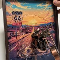 Quadro in Resina 3D Artigianale - Route 66 Moto