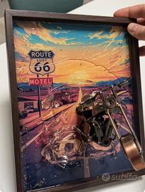 Quadro in Resina 3D Artigianale - Route 66 Moto