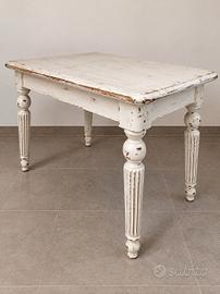 Tavolo fratino in mogano – Shabby Chic bianco