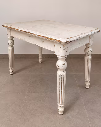 Tavolo fratino in mogano – Shabby Chic bianco