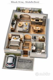 Comodo bilocale con posto auto e balcone