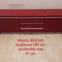 Mobile tv rosso lucido.