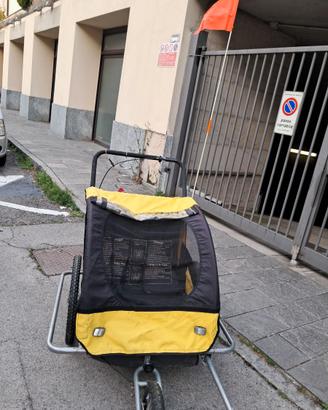 Carrello rimorchio bici e passeggino
