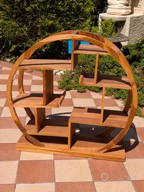 libreria rotonda in teak 
