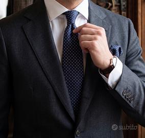 Cravatta Sartoriale Blu Navy in 100% Seta made ita
