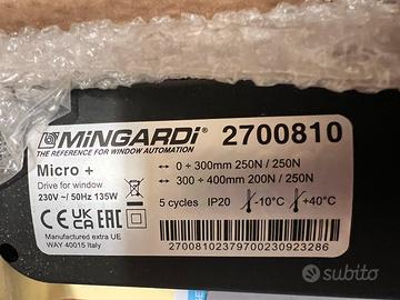 Mingardi MICRO + Kit 2700810 Attuatore vasistas