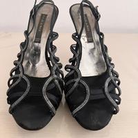 Scarpa donna 37 elegante raso nera marca Albano