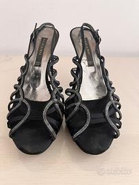 Scarpa donna 37 elegante raso nera marca Albano