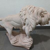 Statua Scultura Leone in Cemento 60 cm In condizio