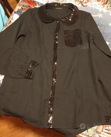 camicia bambina nera sisley 11-12anni