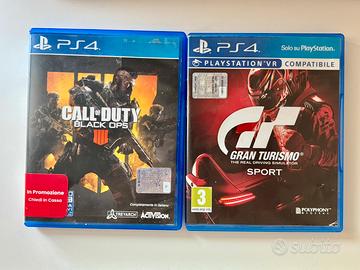 Call of Duty e Gran turismo per PS4