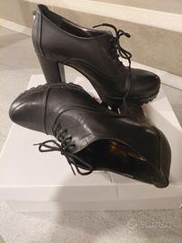 francesine scarpe nere n. 38 con tacco