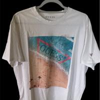 T-shirt taglia XL Guess stampa spiaggia
