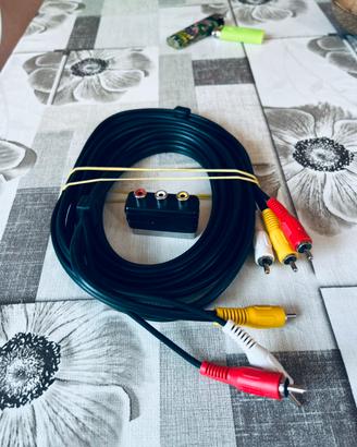Cavo RCA Triplo 3 Metri + Adattatore SCART