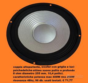coppia woofer con griglia 255 mm. 10,4 pollici