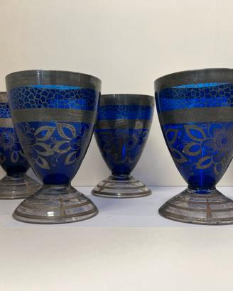 BICCHIERI VECCHIA VENEZIA CON DECORO ARGENTO 925