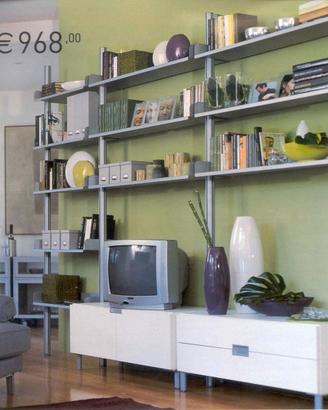 Libreria in metallo con mobile TV Ricci Casa