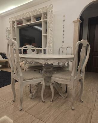 Tavolo Shabby con 4 sedie