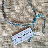 Bracciale Artigianale-Perline in Vetro Azzurro